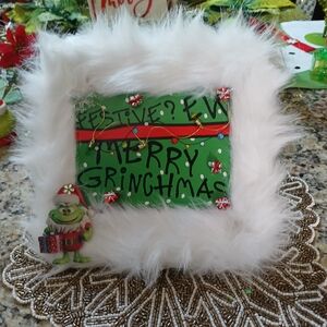 Festive Grinchmas  Mcdonalds Holiday Frame with White Fur A collector's item